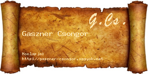Gaszner Csongor névjegykártya